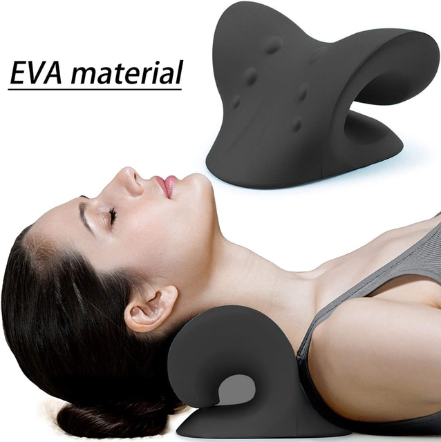 Cervical Chiropractic Traction Pillow – Black EVA 8