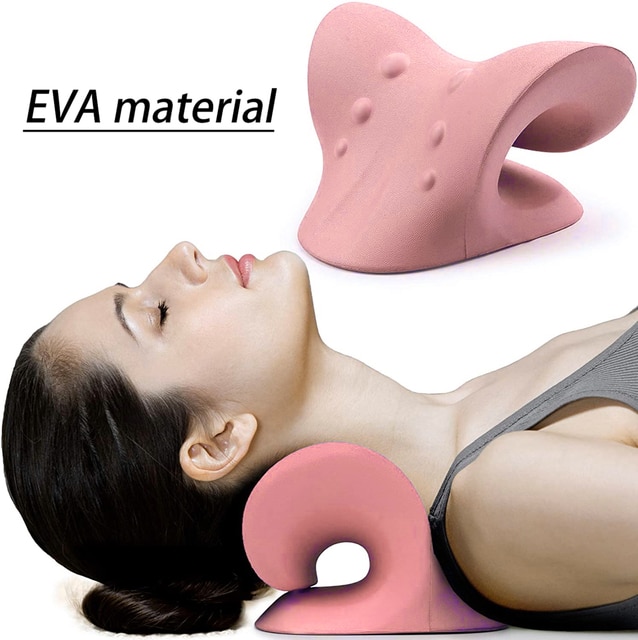 Cervical Chiropractic Traction Pillow – Pink EVA 9