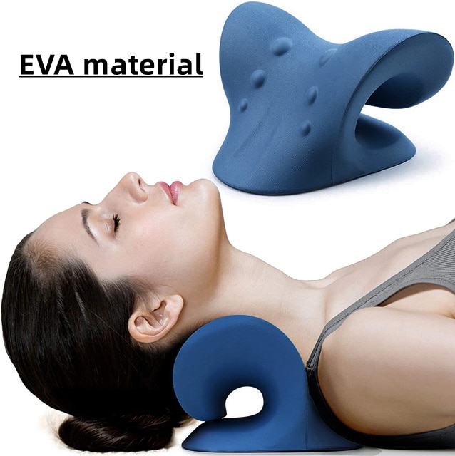 Cervical Chiropractic Traction Pillow – DarkBlue EVA 11