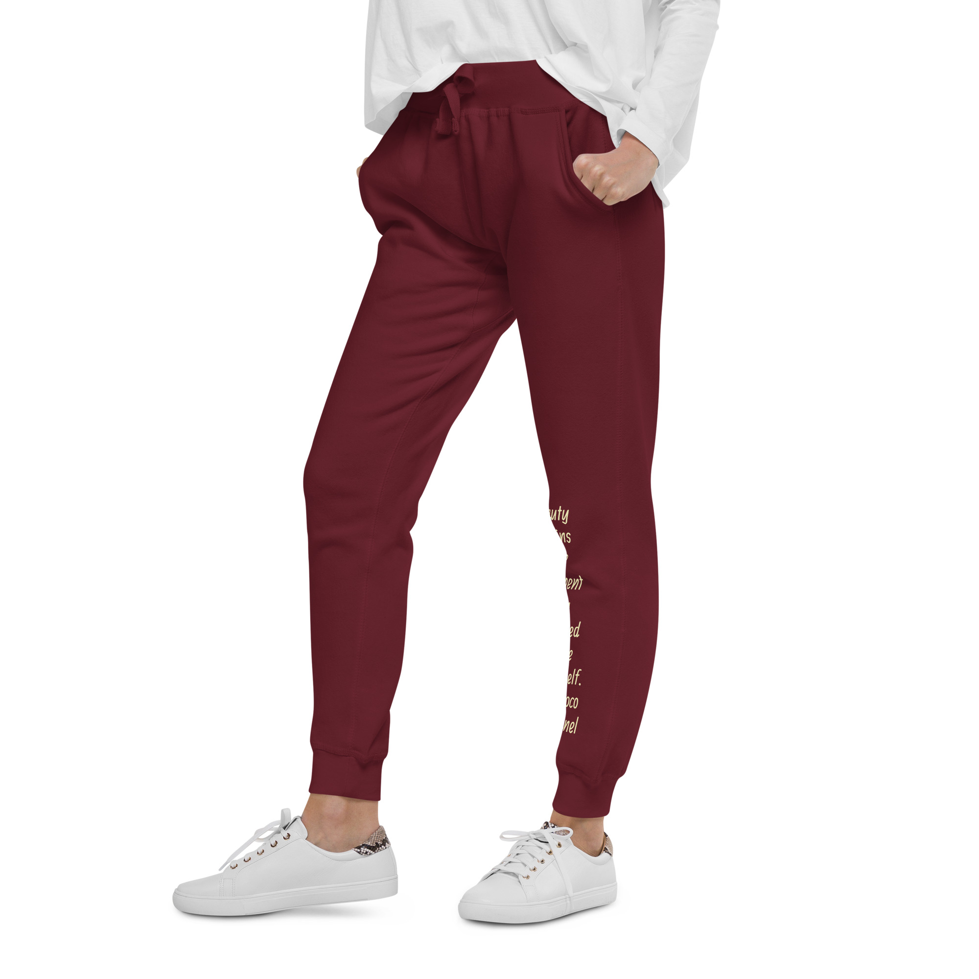 unisex-fleece-sweatpants-maroon-left-front-654be9440deb7-2.jpg
